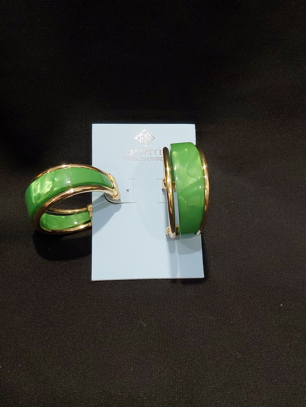 ATTERRI Green Enamel Hoops